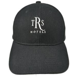 TRS Hotels Strapback Baseball Cap Black One Size Adjustable Embroidered BND